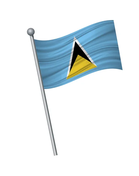 फ्लैगपोल, आधिकारिक रंगों और अनुपात पर ध्वज की लहर सही ढंग से। वेक्टर इलस्ट्रेशन सफेद पृष्ठभूमि पर अलग करें . — स्टॉक वेक्टर