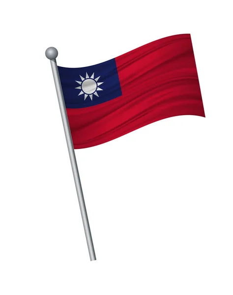 โบกธงบนเสาธงสีอย่างเป็นทางการและสัดส่วนอย่างถูกต้อง ตัวอย่างเวกเตอร์แยกจากพื้นหลังสีขาว . — ภาพเวกเตอร์สต็อก