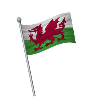 Bayrak bayrak direği, resmi renkleri ve oran üzerinde doğru sallayarak. vektör illüstrasyon izole beyaz arka plan üzerinde.