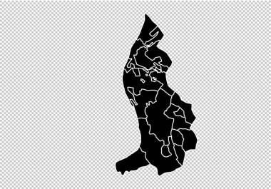 Lihtenştayn Haritası - yüksek Detaylı siyah harita ile il/bölge