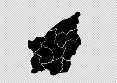 San Marino Haritası - yüksek Detaylı siyah ilçeler/bölgeler/s ile harita