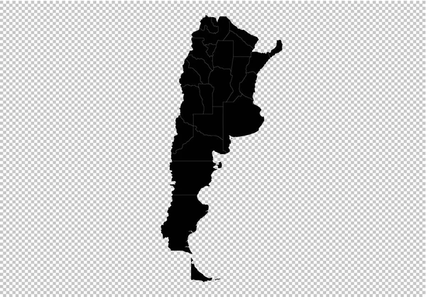 Mapa argentina Alto mapa negro detallado con condados / regiones / st — Archivo Imágenes Vectoriales