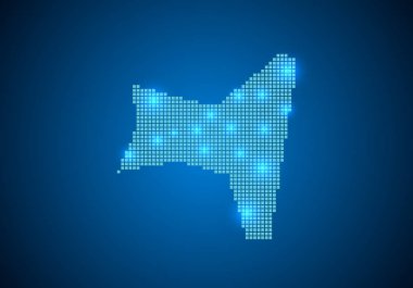 Mavi arka plan ile harita, internet hattı, poin bağlı