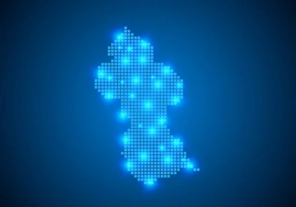 Abstrato fundo azul com mapa, linha de internet, poin conectado — Vetor de Stock