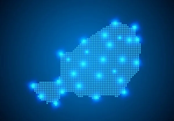 Abstract blue background with map, internet line, connected poin