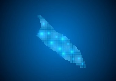 Mavi arka plan ile harita, internet hattı, poin bağlı