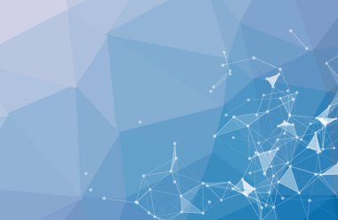 Mavi poligonal uzay arka plan Dots bağlama ile bir