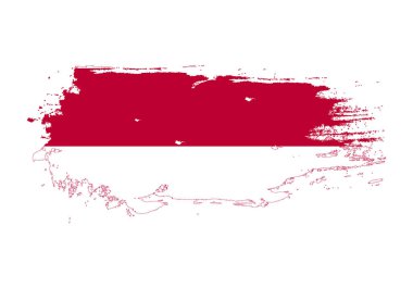 Endonezya ulusal bayrağı ile Grunge fırça darbe. Suluboya pai