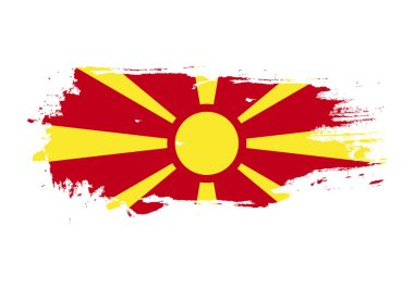 Grunge, Makedonya ulusal bayrağıyla fırça darbesi aldı. Suluboya pai