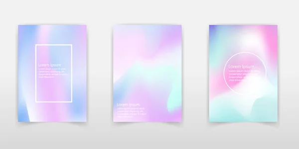 Set d'affiches holographiques. Fond abstrait. Hologramme futuriste — Image vectorielle