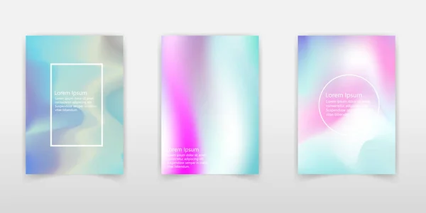 Holographische Folienhintergründe eingestellt. Multicolor Gradient Background w — Stockvektor