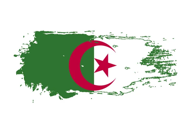 Grunge, Cezayir bayrağıyla fırça darbesi. Suluboya boya — Stok Vektör