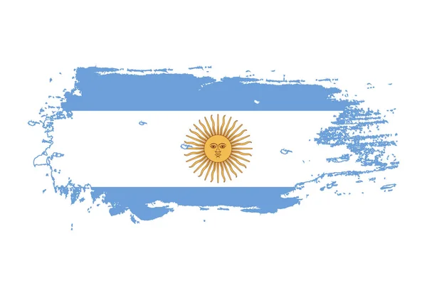 Grunge coup de pinceau avec le drapeau national argentin. Aquarelle pai — Image vectorielle