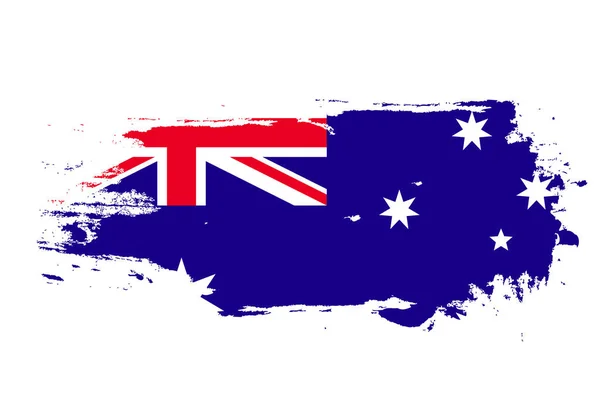 Grunge penseelstreek met Australië nationale vlag. Aquarel Pai — Stockvector