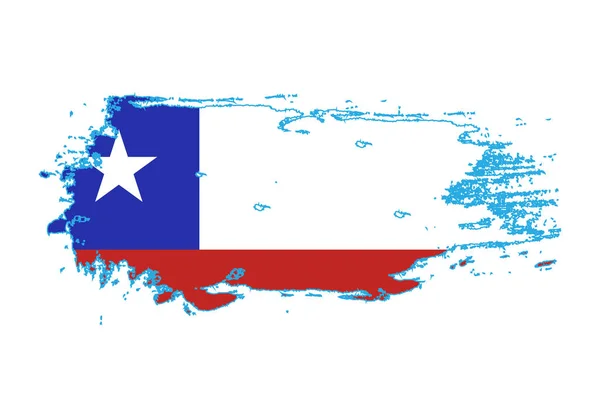 Udar pędzla grunge z Chile flagi narodowej. Akwarela Salij — Wektor stockowy