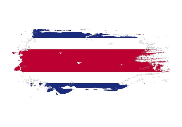 Pincelada grunge con bandera nacional de Costa Rica. Acuarela pa — Vector de stock