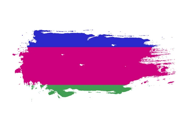 Grunge brush stroke with Kuban national flag. Watercolor paintin — Stock Vector