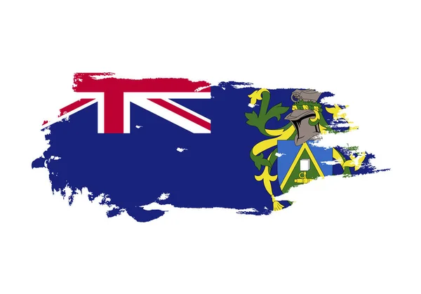 Pincel Grunge com bandeira nacional das Ilhas Pitcairn. Água — Vetor de Stock