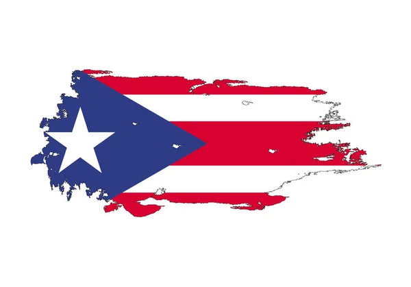 Grunge Pinselstrich mit puerto rico Nationalflagge. Aquarell p — Stockvektor