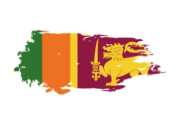 Grunge stopu štětce s národní vlajkou Srí Lanky. Vodní barva Pai — Stockový vektor