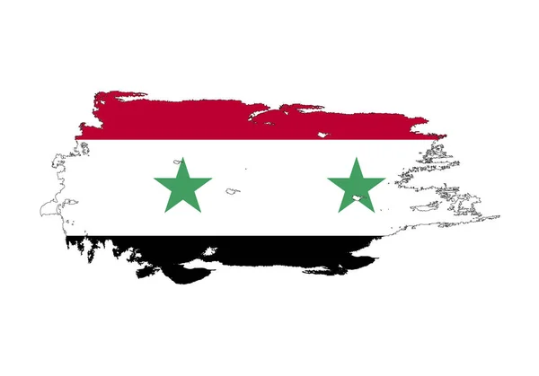 Grunge Suriye ulusal bayrağı ile fırça darbe. Suluboya boya — Stok Vektör