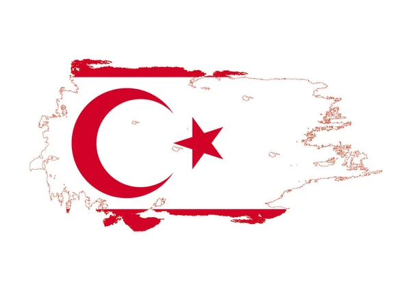 터키 공화국 국기그런지 브러시 스트로크. 워터코 ()워터코 — 스톡 벡터