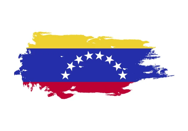Grunge kefe stroke venezuelai nemzeti zászló. Portik Attila — Stock Vector