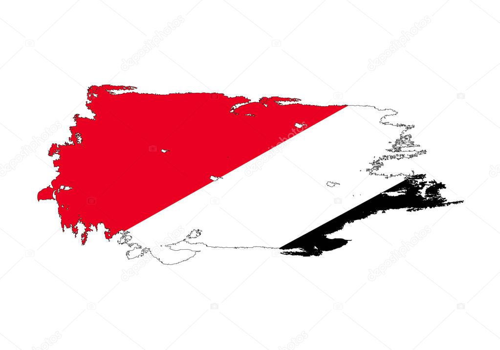 Grunge brush stroke with Sealand Principality national flag. Wat