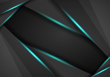 soyut metalik siyah mavi çerçeve spor tasarım konsepti innovati