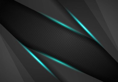 vektör fütüristik koyu demir tekno doku. Mavi soyut elektör