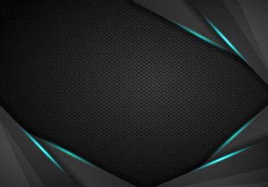 Gri delikli metal ve soyut modern mavi karbon fiber