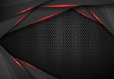 Koyu gri metal katmanlı soyut vektör arka planı. Soyut