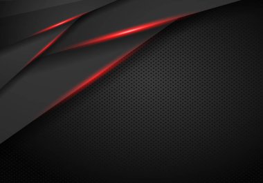 Koyu gri metal katmanlı soyut vektör arka planı. Soyut