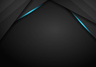 Mavi çerçeve şablon düzeni tasarım teknoloji kibe ile soyut siyah