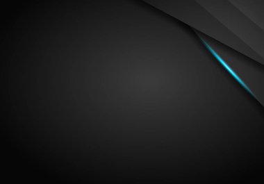 Siyah ve Mavi metal arka plan. Vektör metalik afiş. Abstrac