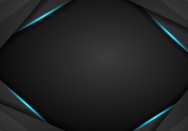 Metalik Modern teknik tasarım mavi siyah çerçeve