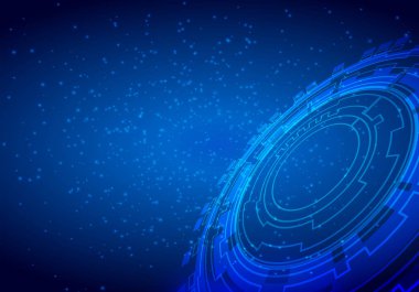 Mavi arkaplanda vektör soyut teknoloji tasarımı.