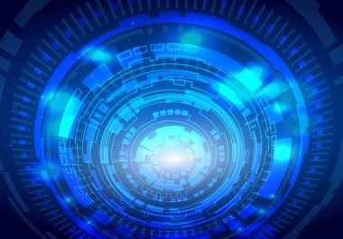 Mavi soyut fütüristik elektronik daire teknolojisi arka plan