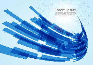 Mavi parlak yüksek teknoloji hareket arka plan. Vektör tasarımı
