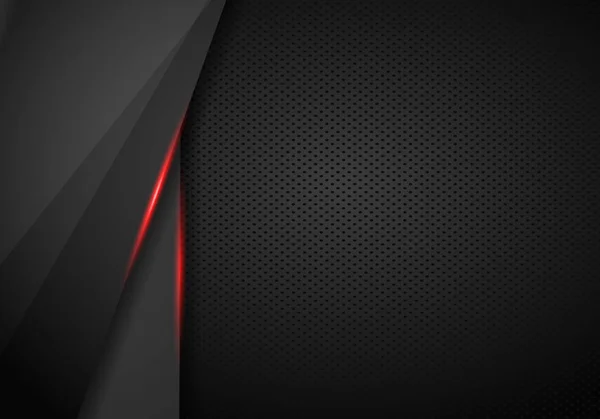Abstrait métallique noir avec cadre rouge mise en page moderne tech desig — Image vectorielle