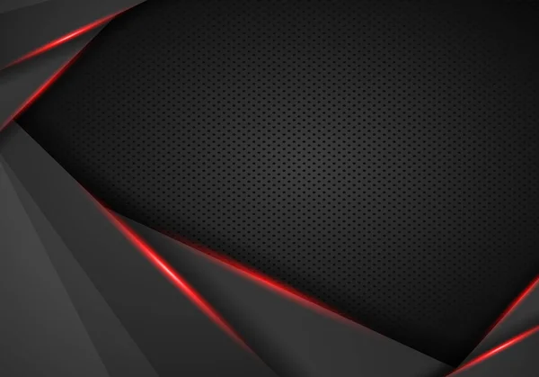 Abstrato metálico vermelho preto quadro layout design inovação tecnológica —  Vetores de Stock