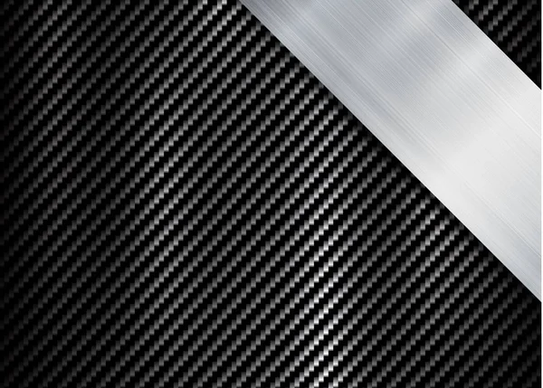 Abstract metallic frame carbon kevlar texture design template ba — ストックベクタ
