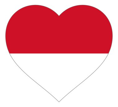 kalp vektör illüstrasyon işareti bayrak. Zıt kontur ile Kalp şeklinde Bayrak, ülkesine veya sevgililer günü için sevgi sembolü, vatanseverlik.