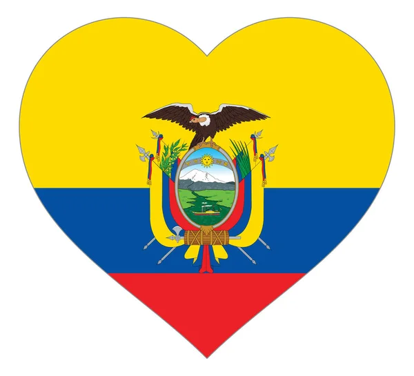 Bandera en el signo de ilustración del vector del corazón. Bandera en forma de Corazón con contorno contrastante, símbolo de amor por su país o día de San Valentín, patriotismo . — Vector de stock