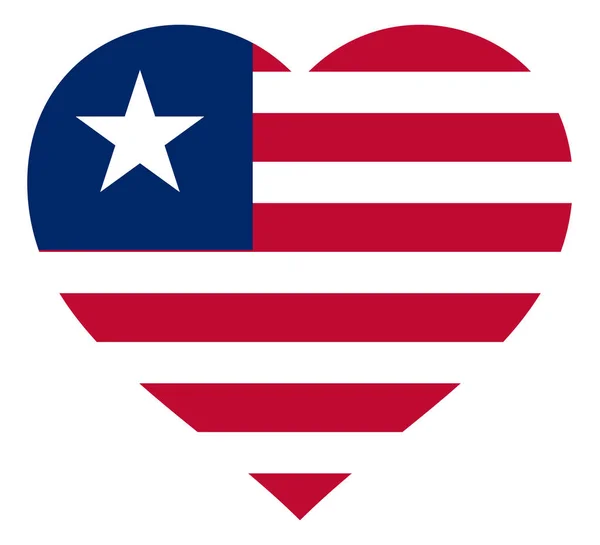 Vlag in hart vector illustratie teken. Markeer in de vorm van hart met contrasterende contour, symbool van liefde voor zijn land of valentijn dag, patriottisme. — Stockvector