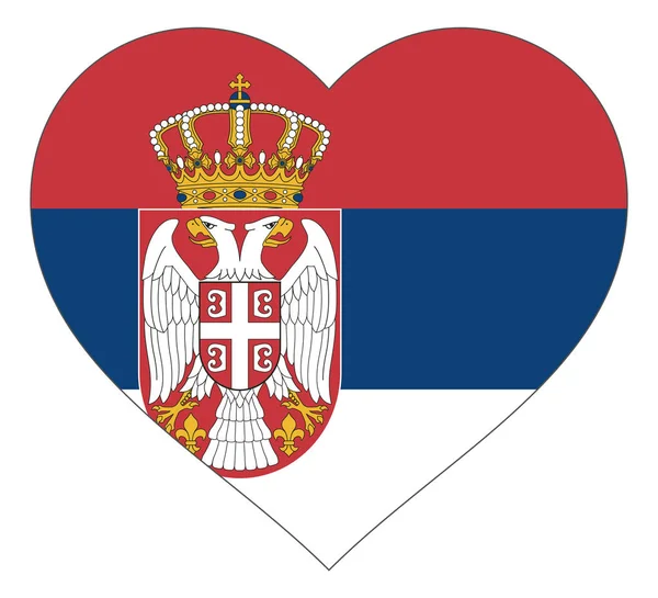 Značka na obrázku-symbol srdce. Vlajka ve tvaru srdce s kontrastním obrysem, symbol lásky pro jeho zemi nebo Valentýna, vlastenectví. — Stockový vektor