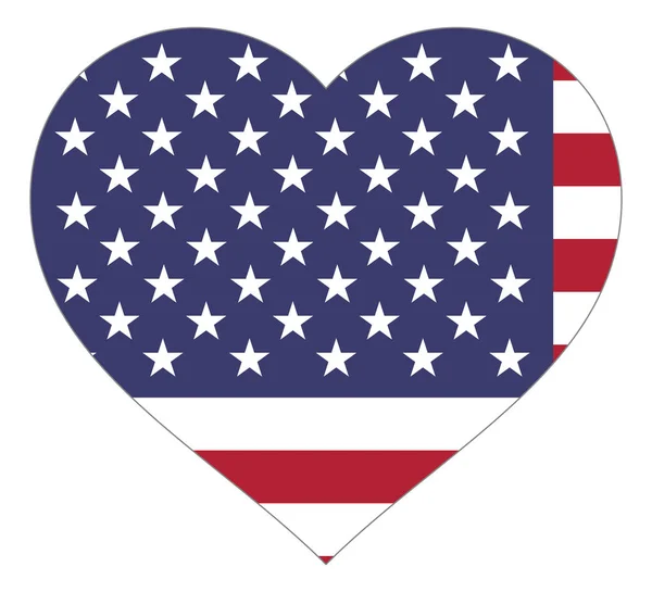 Flaga w znaku ilustracji wektora serca. Flaga w kształcie serca z kontrastowym konturu, symbolem miłości do swojego kraju lub Walentynki, patriotyzm. — Wektor stockowy