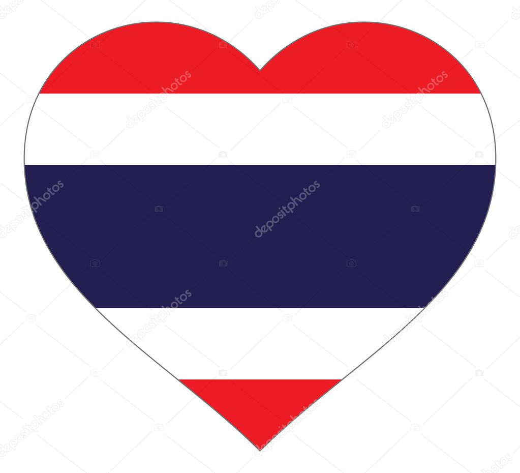 flag in heart vector illustration sign. Flag in the shape of Heart with contrasting contour, symbol of love for his country or valentine day, patriotism.