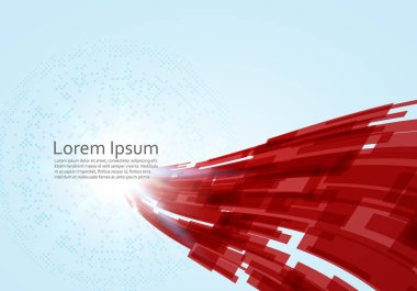 Soyut Kırmızı sanal teknoloji kavramı fütüristik dijital backg