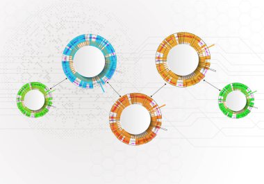 Yukarı yı işaret eden 4 elemanlı parlak çok renkli bilgi grafikleri